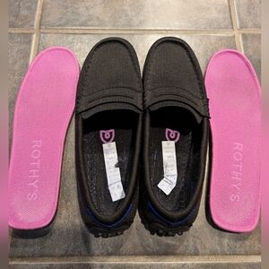 Rothy's Black Flats with Pink Insoles